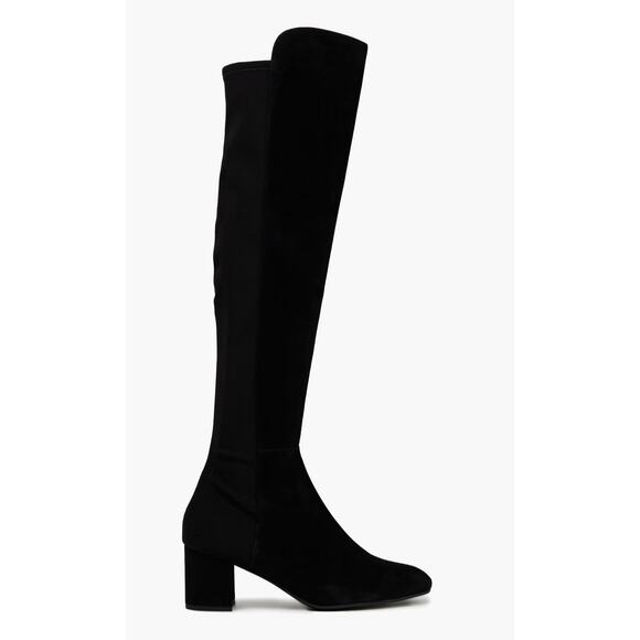 STUART WEITZMAN City Microstretch Suede Over-the-knee Boots Black Sz 10.5 - Picture 1 of 16